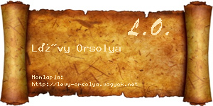 Lévy Orsolya névjegykártya